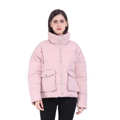 China Sustainable Fashion Pink Bomber Jacket Women Eco - Friendly Padded Jackets for sale