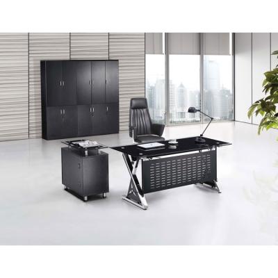 China Tempered Glass-Glass Manager Executive Office Furniture Modern Office Desk Glass Table for sale