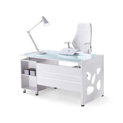 China Comfortable Glass Top Office Furniture Home Student Teacher Computer Writing Desk for sale