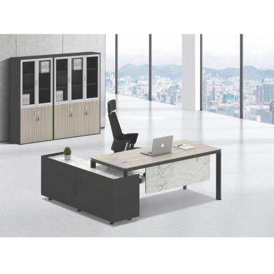 China Adjustable (Height) Customize Design Modern Wooden L Shape Office Beauty Panel Office Furniture Executive Desk for sale