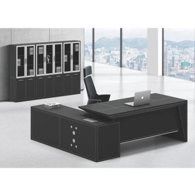 China L Shaped High Quality PU Leather Modern President Casing Furniture Office MDF Executive Desk for sale