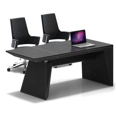 China L Shaped High Quality PU Leather Modern President Casing Furniture Office MDF PB-09 Executive Desk for sale