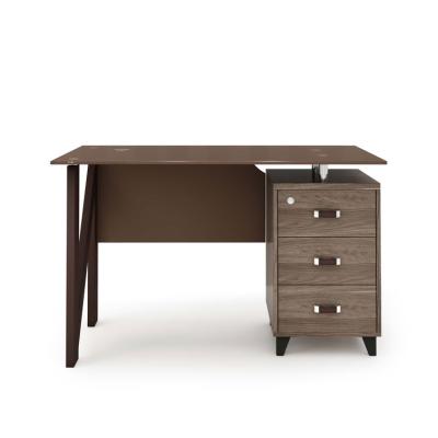 China Modern Office Furniture Space Saving Modern Glass Computer Desk With Drawers for sale