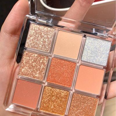 China Waterproof Wholesale 9 Color Eyeshadow Palette Square Eyeshadow Palette Luxury Shimmer Eyeshadow Palette for sale