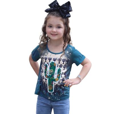 China Summer Fashion Sale Short Sleeve Hot Graphic Short Sleeve Casual T-shirt for Toddler Girls Kids for sale