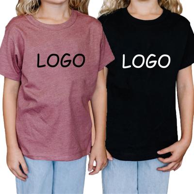 China Short Sleeve Customized Girl T Shirts Plain Cotton Embroidery Kids Blankets Shirts for sale