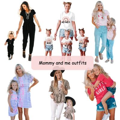 China Mother Daughter Clothes Breathable Wholesale Family Designer Mommy and Me Matching Outfits Outfits for sale