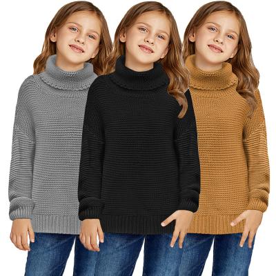 China Breathable 2022 Winter Children Clothing Turtle Neck Knit Warm Kids Girls Sweater for sale