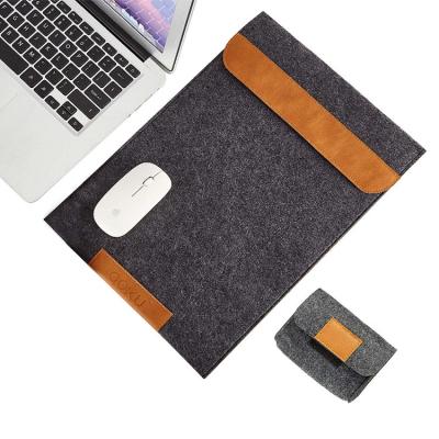 China High Quality Customized Soft Cover Eco-friendly Felt Bag Fashion Woolen Tablet Bag Shockproof Laptop Sleeve Case For Macbook Air for sale