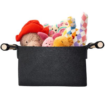 China Large Sustainable Storage Felt Material Portable Shopping Bag Organizer Pouch Felt Storage Bag for sale