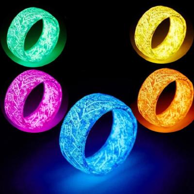 China Wholesale High Quality New Arrive Fashion Cool Resin Ring Glow In The Dark Ring Night Light Ring For Women Men for sale