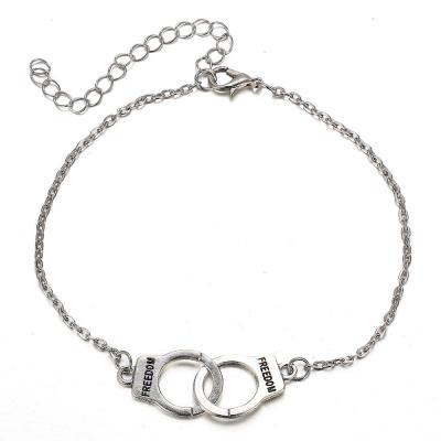 China Trendy Simple Fashion Summer Personality Handcuffs Form Anklet Chain Foot Jewelry For Women for sale