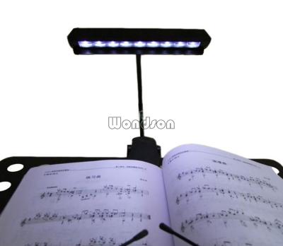 China Battery Operated Removable Music Stand Light AA 9 LED Reading Lamp Orchestra Music Stand Book Lights for sale