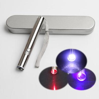 China Camping Customized 3 in 1 Laser Indicator Beam LED Flashlight Head Chain Infrared UV UV Torch for sale