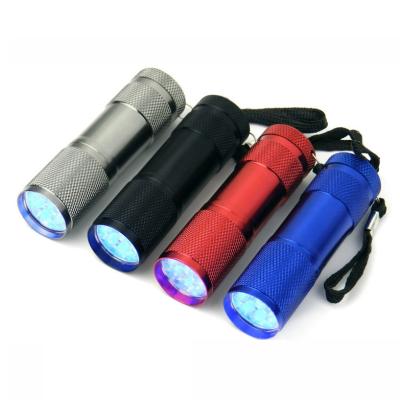 China Ultraviolet 395-400nm Camping Black Light UV Torch 9 LED Flashlights for sale