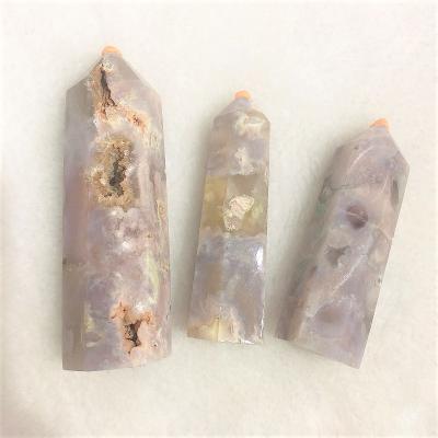 China Wholesale Natural Agate Cherry Blossom Agate Points from Europe Crystal Points Crystal Towers Flower for sale