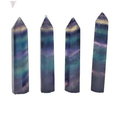 China Wholesale Natural Fluorite Crystal Tower Healing Crystal Points from Europe Crystal Healing Wand Fluorite Points for sale