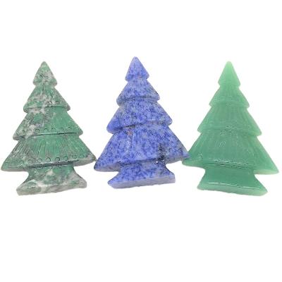 China Wholesale Natural Cutouts Europe Crystal Trees Gemstone Christmas Tree for Home Decoration for sale