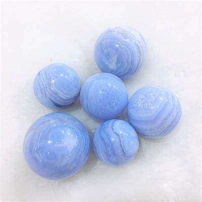 China Europe Feng Shui Small Crystal Healing Natural High Quality Stones Blue Agate Crystal Ball Sphere Lace for sale