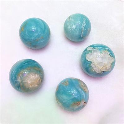 China High Quality Natural Calcite Caribbean Sky Blue Europe Feng Shui Crystal Sphere Healing Crystal Ball for sale