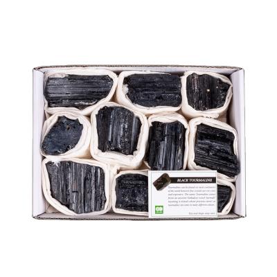 China Europe High Quality Natural Tourmaline Crystal Rough Stone Reiki Black Raw Stone Set With Box for sale