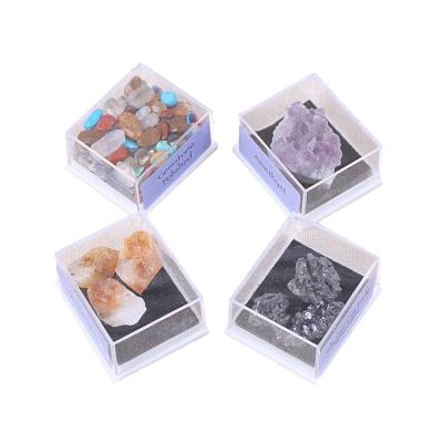 China Wholesale Europe Natural Mineral Fossil Crushed Stone Specimen Collection Crystal Gift Box for sale