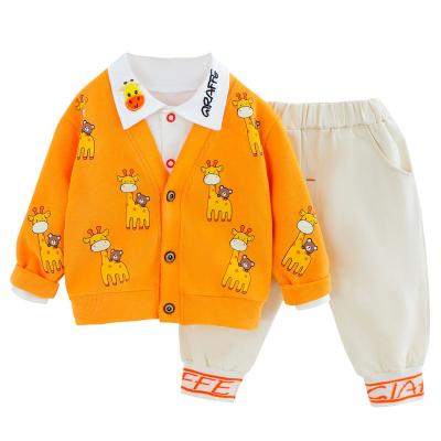 China Anti-shrink children's casual baby long-sleeved three-piece suit spring and autumn style sportswear for sale