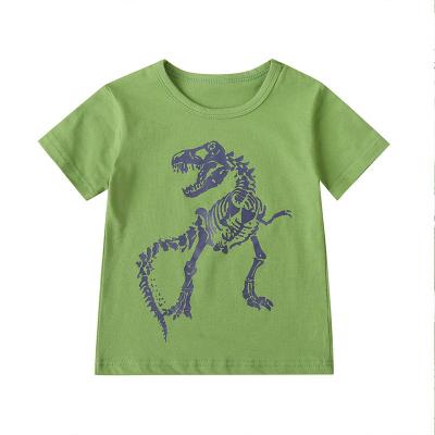 China Summer Breathable Boys Short Sleeve T-shirt Cartoon Dinosaur Shape Kids Top Fashionable Soft Hot Selling for sale