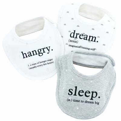 China New Baby Viable Bib Printed Cartoon Anti-puddle Newborn Saliva Three-piece Towel For Baby for sale