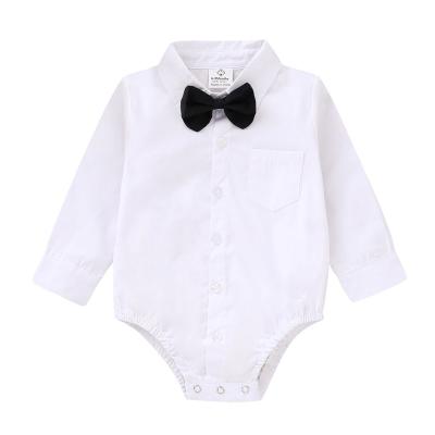 China Long Sleeeves Style Baby Warm Personalized Solid Color Bow Baby Long Sleeve Romper for sale