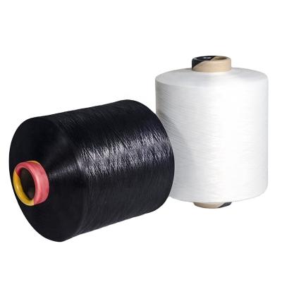 China High Tenacity DTY Polyester Yarns Knitting Yarn 150D / 48F Raw White Black For Knitting for sale