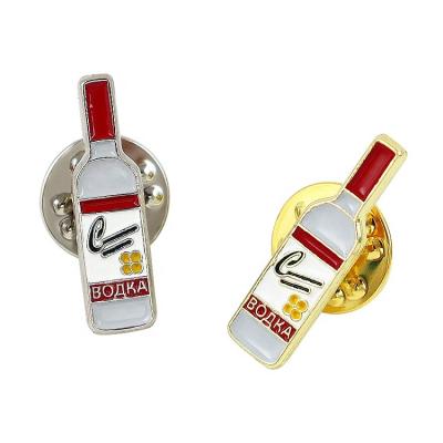 China Cheap Custom Europe Apparel Enamel Lapel Pins Funny Wine Enamel Pin for sale