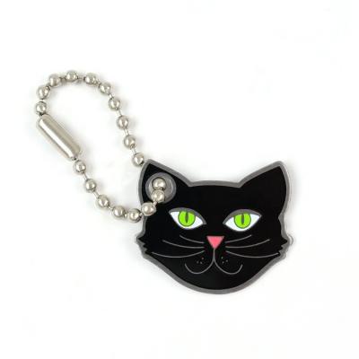 China Soft Metal Cat Keyrings Wholesale Black Color Enamel Key Ring From Europe for sale