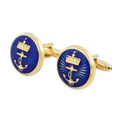 China Gold Luxury Mens White ALLOY Navy Cufflinks Set And Link Cuff Links for sale