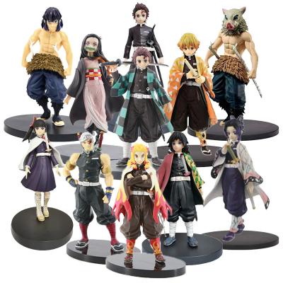 China Eco-friendly Anime Action Numbers Cartoon Toys Action Numbers Anime Demon Slayer Material 6inch Anime Figure Sets for sale