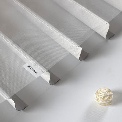 China Minimalist Single Blind Shangri-La Curtain Roller Indoor 100% Polyester Blinds Triple Shade Fabric for sale