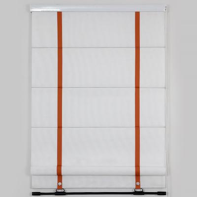 China 100 Polyester Minimalist Popular Material Roller Blind Motorized Indoor Roman Shades Down for sale