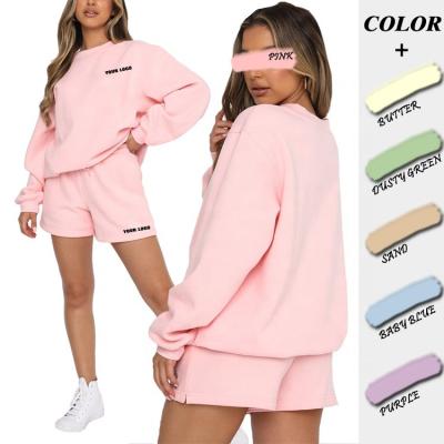 China Breathable Joggers Training Fashion Simple Short Pants Loose Two Piece Tracksuit Top Women for sale