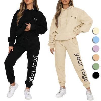 China Custom Breathable Women Sweatpants Suits Two Piece Tracksuits Ladies Sports Suits Casual Breathable Sweatpants Set Women for sale