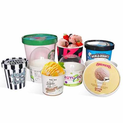 China Recyclable Disposable Custom Bio Printed Ice Cream Paper Cup for sale