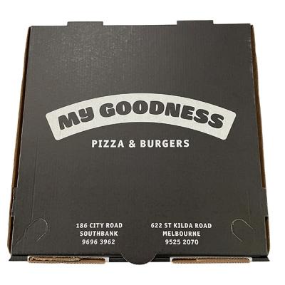 China Recycled Materials Black Frozen Pizza Box 40x40 Paper Box For Custom Logo Pizza Reusable Pizza Delivery Box 12 Inch for sale