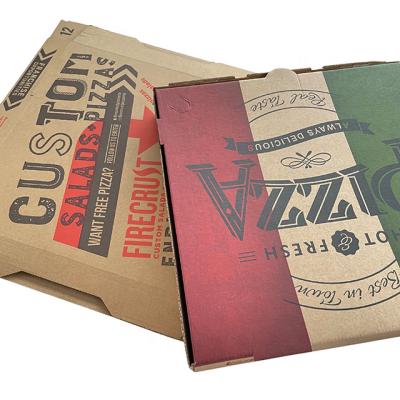 China Recycled Materials Food Grade Pizza Box Manufacturers Wholesale Cheap Packaging Cardboard Pizza Boxes Pizza Boxes With Logo for sale