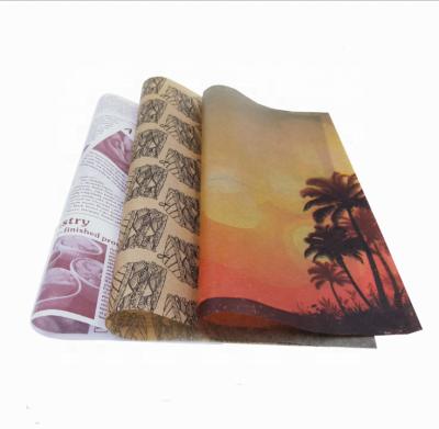 China Food Grade Waterproof Paper Recyclable Printed High Quality Hamburger Wrapping Biodegradable Hamburger Wrapping Paper In Roll for sale