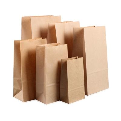 China Disposable Custom Logo Kraft Paper Bakery Bread Oil Proof Paper Bag for sale