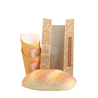 China Recyclable custom logo printed sandwiches food paper bakery bread bags with window for sale