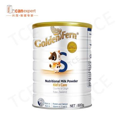 China Food Factory Supply Food Grade Metal Can Tinplate Red And White Powder Milk Tin Can for sale