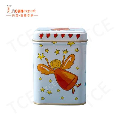 China Food Tin Cans Tin Can Customized Printing Food Grade Metal Square Black Tea Tin Canister Can for sale