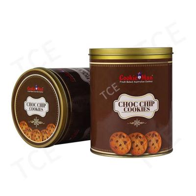 China Hot Selling Cylindrical Food Product Biscuit Tin Can Food High Quality Metal Biscuit Can for sale