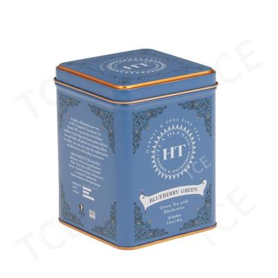 China New Design Food Tea Tin Can Tinplate Rectangle High Quality Square Metal Tea Box for sale