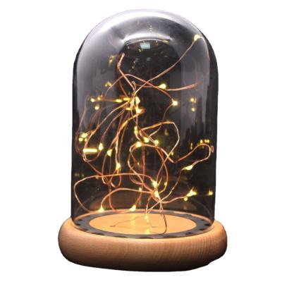 China Wholesale Europe Bell Display Bell Clear U-Shape Glass Dome With LED Light For Decoration for sale